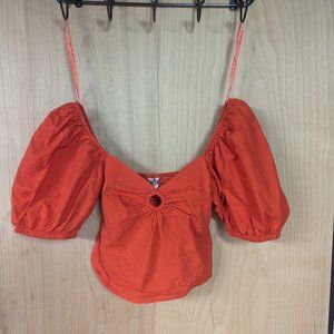 Sim & Sam Medium Dark Orange Crop Top